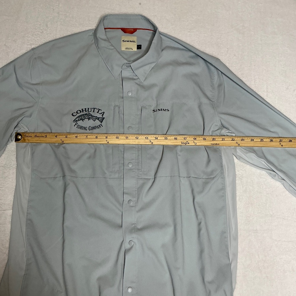 Simms Cohutta Fishing Company Long Sleeve Button Up Shirt Mens XL Gray - Picture 4 of 7
